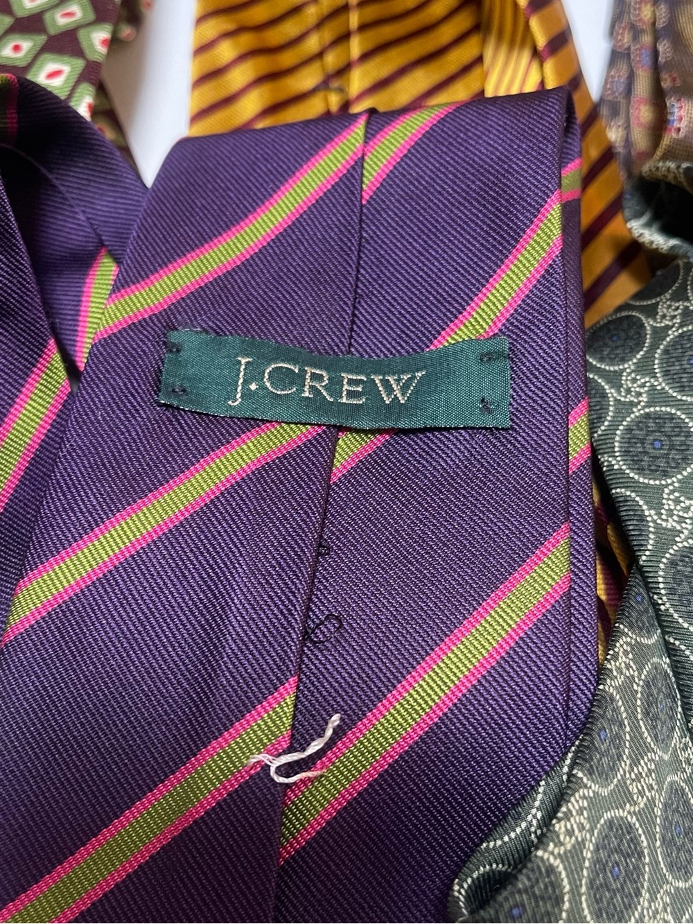 J Crew Bundle 8  Of 100% Silk Men’s Ties J Crew Made In USA - Picture 5 of 16